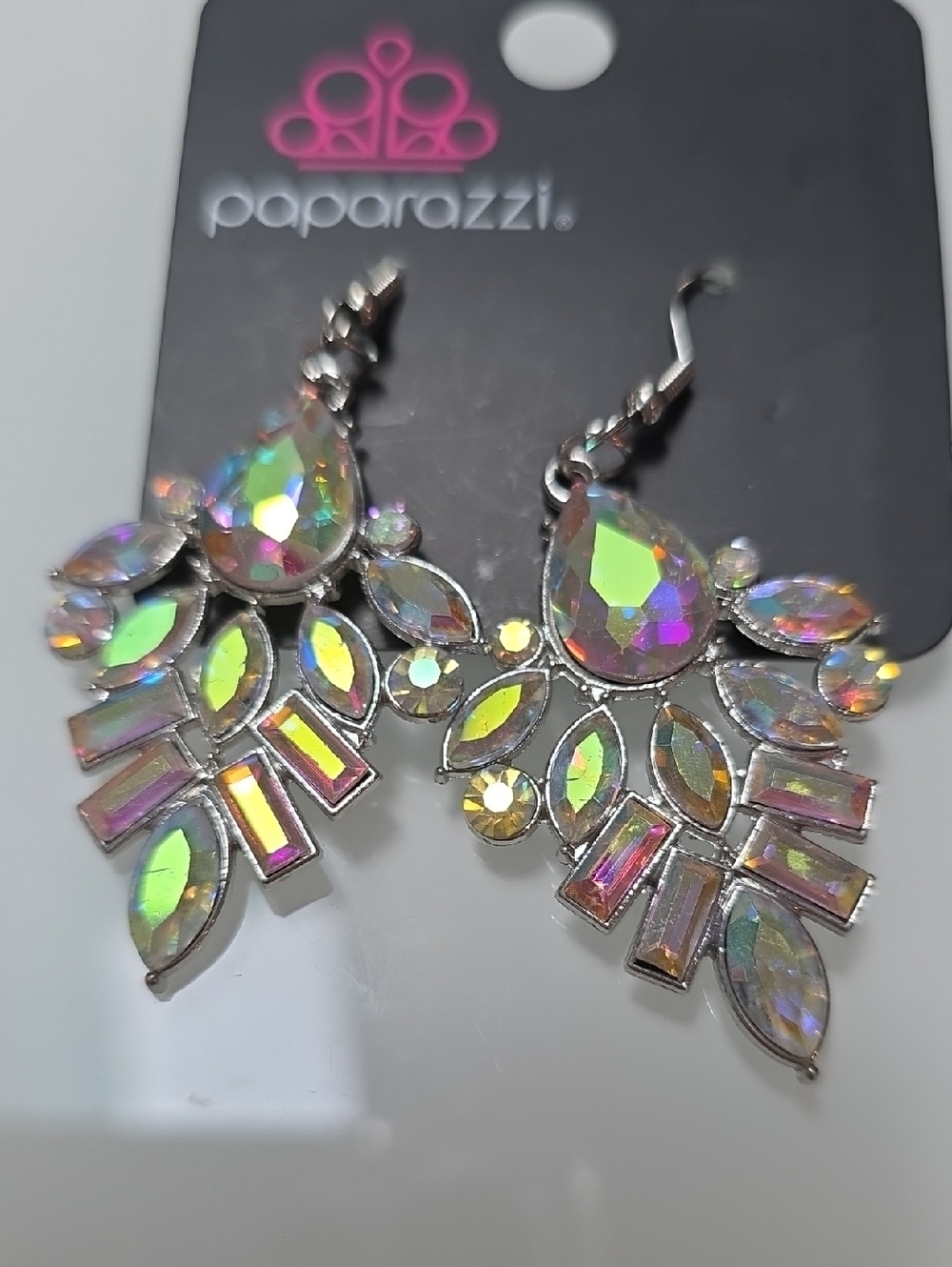 Paparazzi Aurora Teardrop Chandelier Earrings - Iridescent